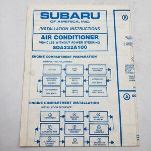 Subaru Air Conditioner Installation Instructions Manual SOA332A100